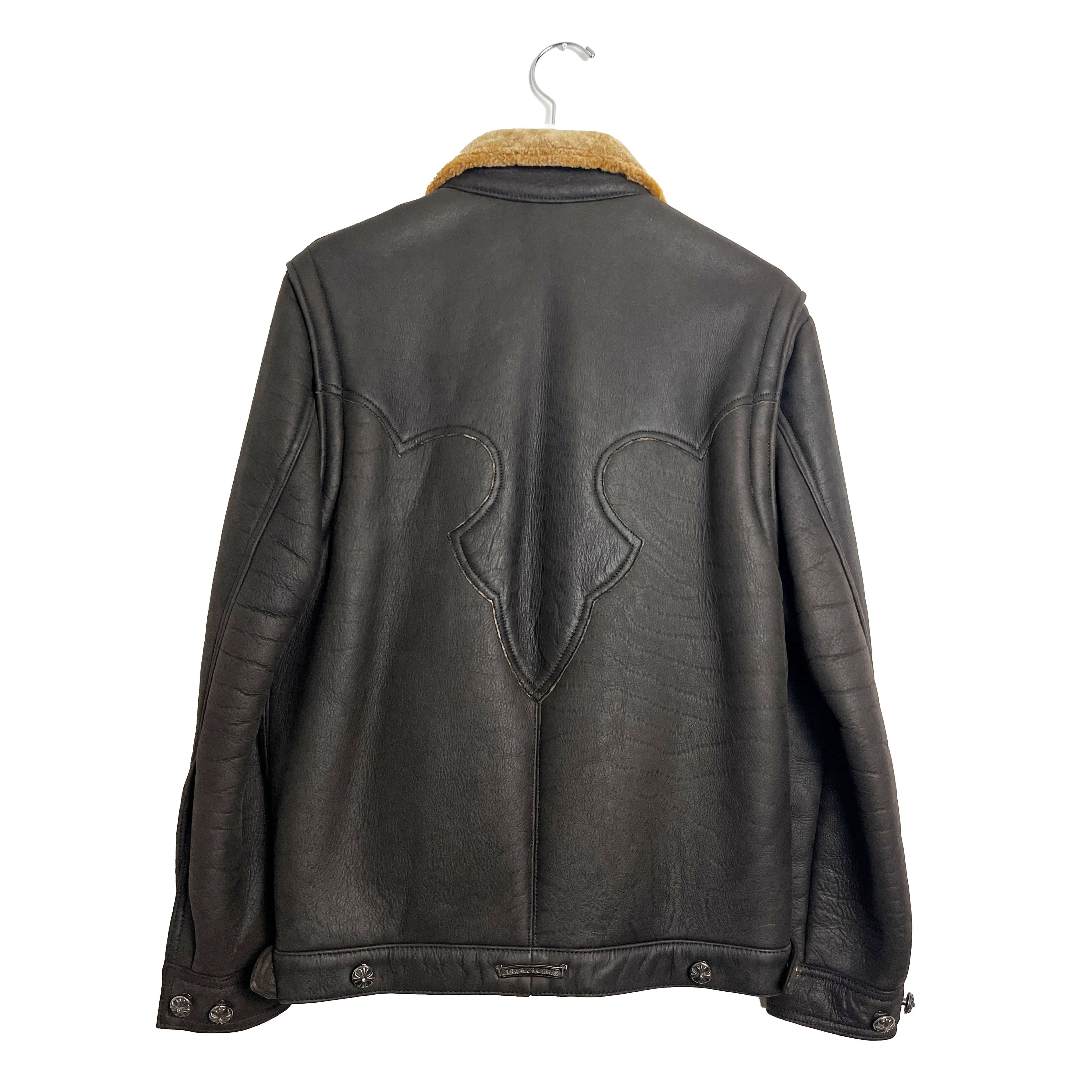 Brown Leather Shearling Flight Jacket