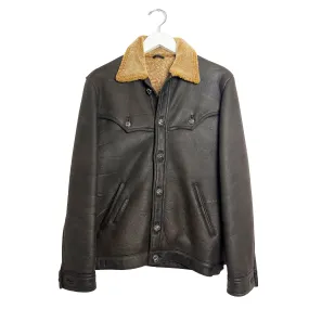 Brown Leather Shearling Flight Jacket
