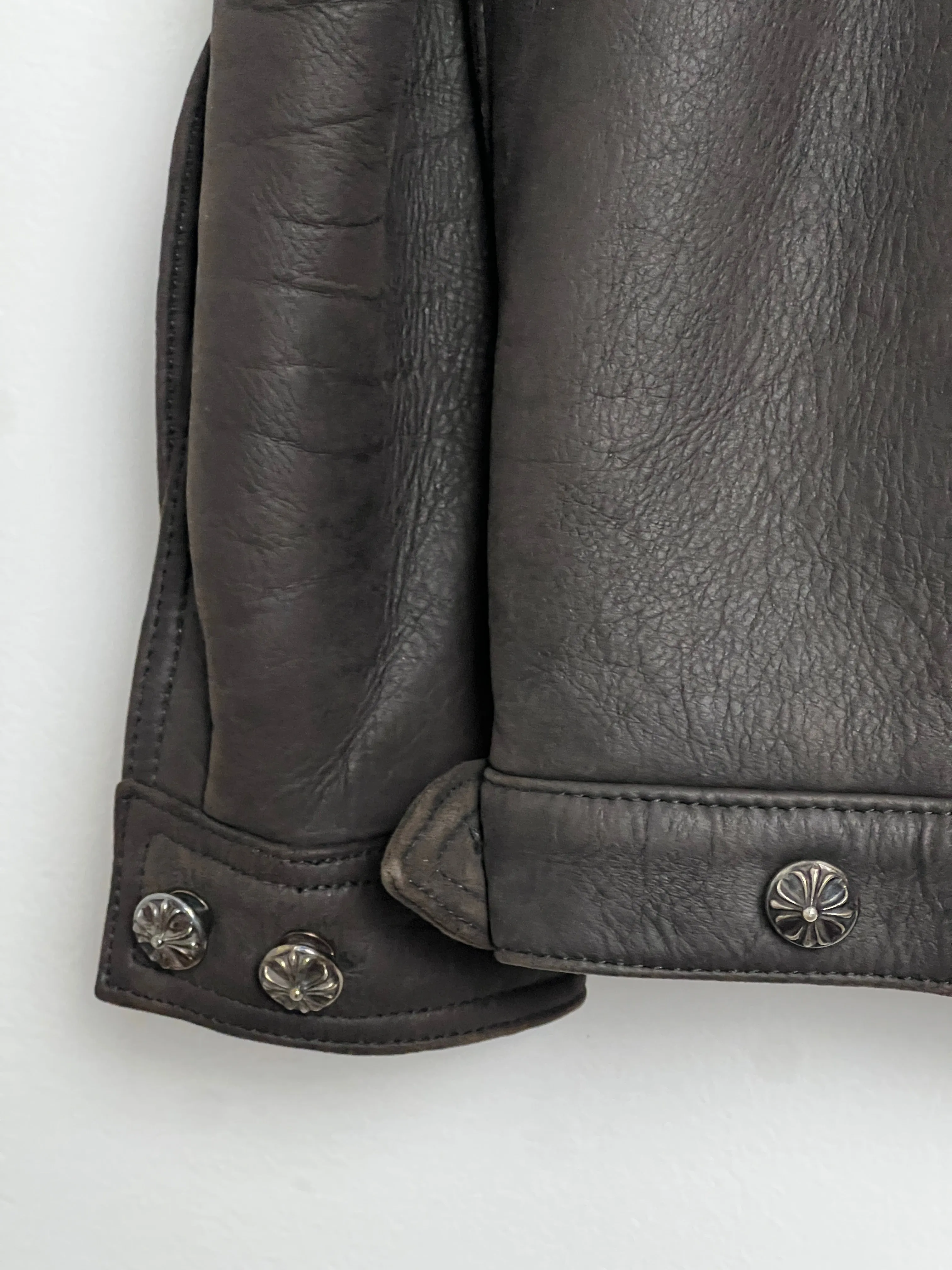Brown Leather Shearling Flight Jacket