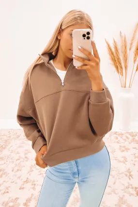 Carter Zip Front Sweat Carob