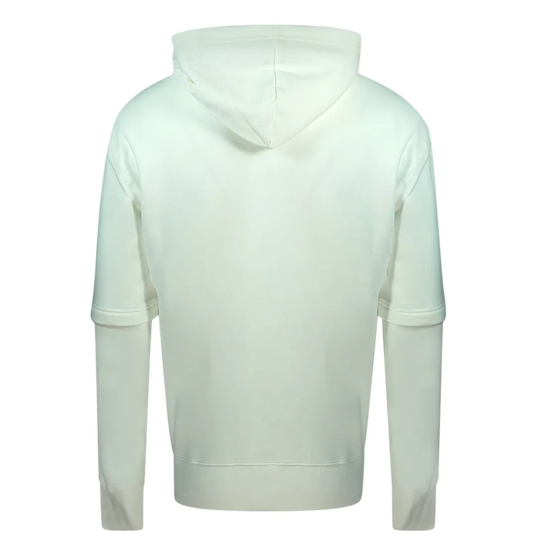 Champion Small Classic Script Logo White Hoodie