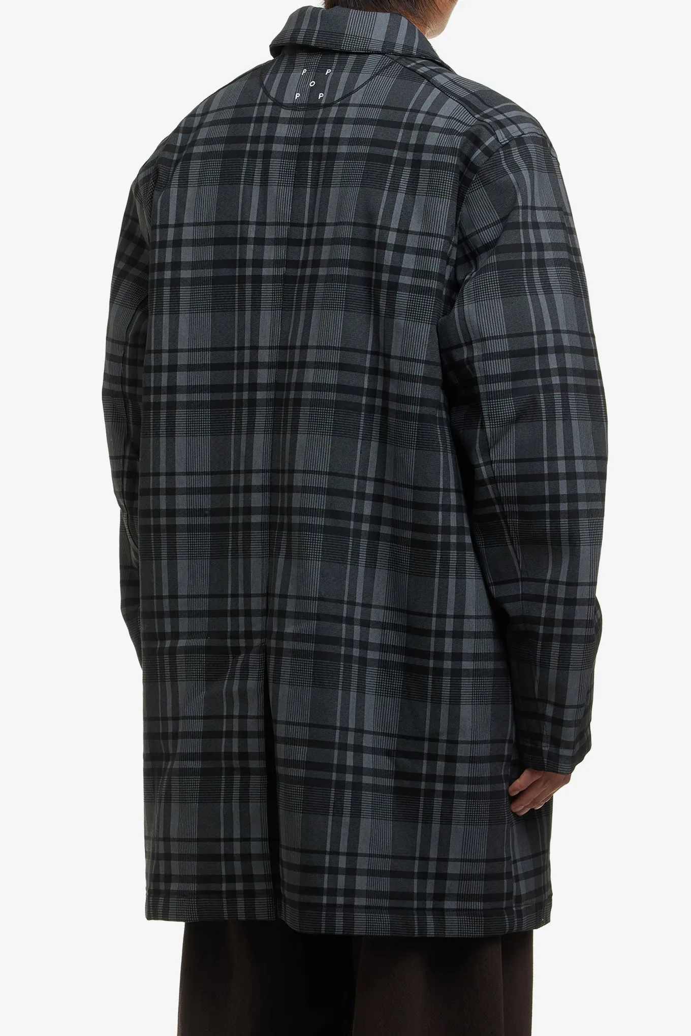 CHECKED PADDED TRENCH COAT