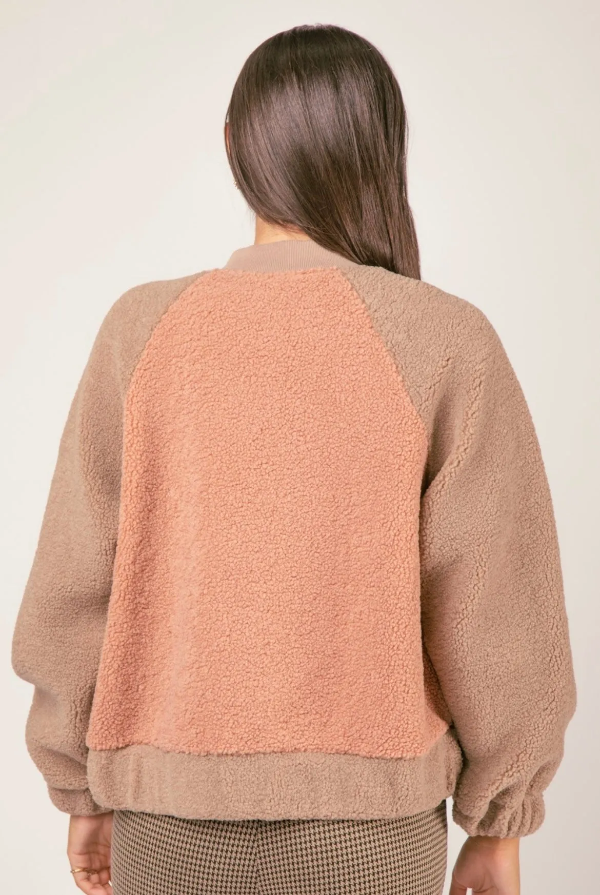 Colorblock Sherpa Fleece Jacket