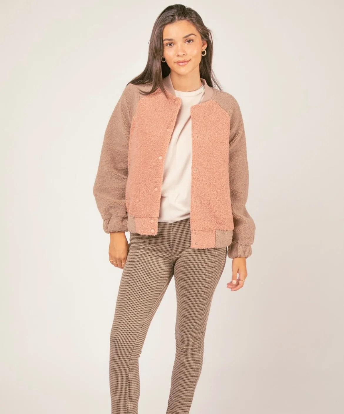 Colorblock Sherpa Fleece Jacket