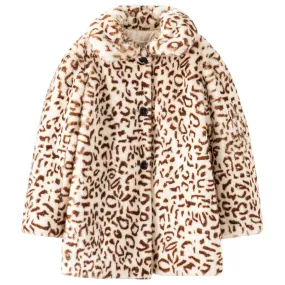 Faux Fur Leopard Occasion Coat  - 70% OFF FINAL SALE