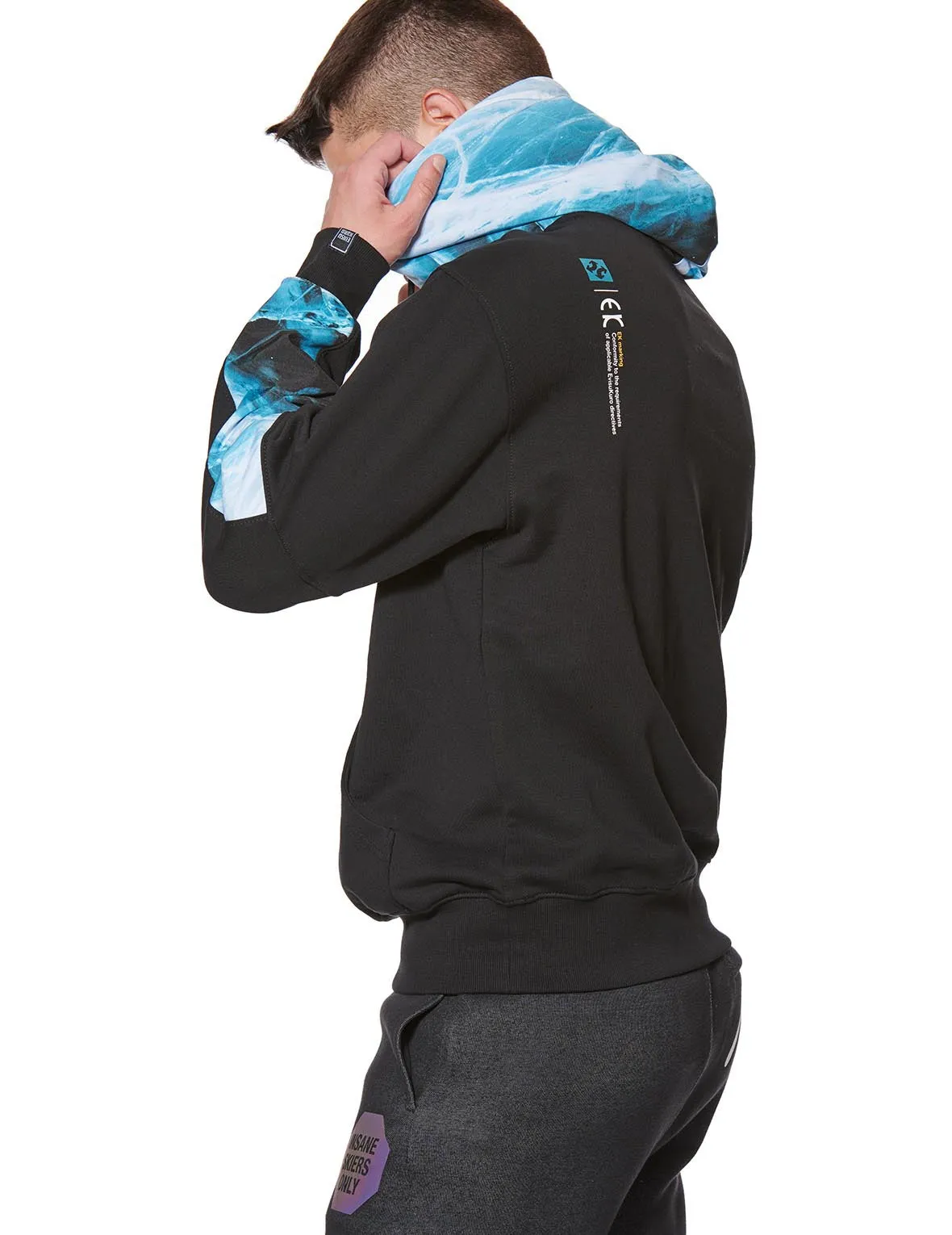 Glacier Print Panel Hoodie