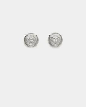 Guess Mainline Lion Head 12mm Stud Earrings Silver