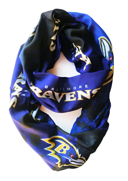 NFL Baltimore Ravens 70”x25” Silky Spatter Infinity Scarf