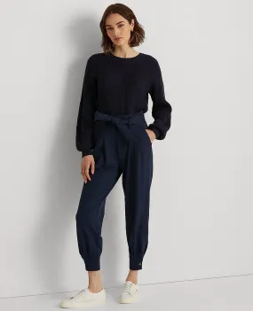 Pleated Ponte Pant In Navy
