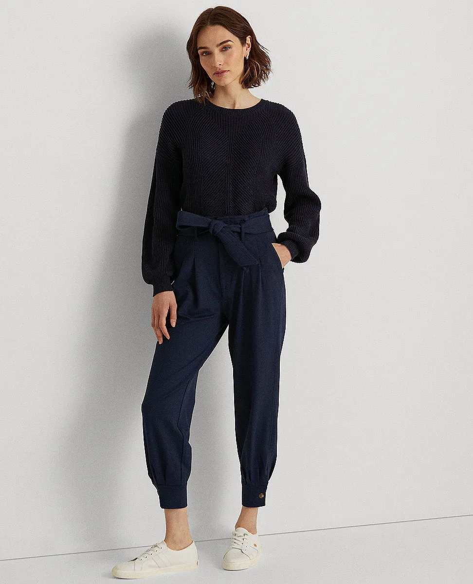 Pleated Ponte Pant In Navy