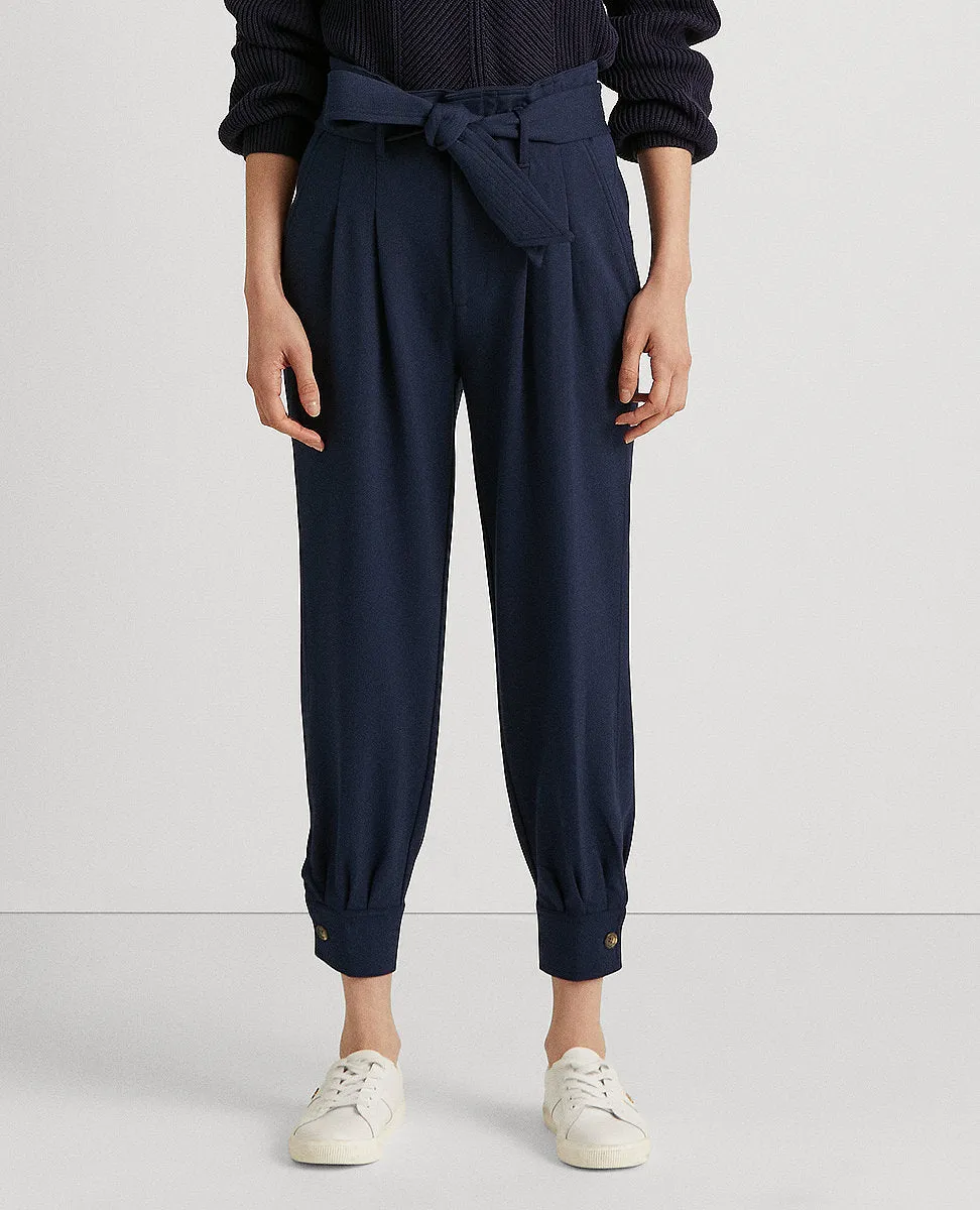 Pleated Ponte Pant In Navy