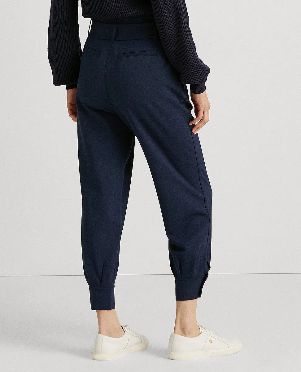 Pleated Ponte Pant In Navy