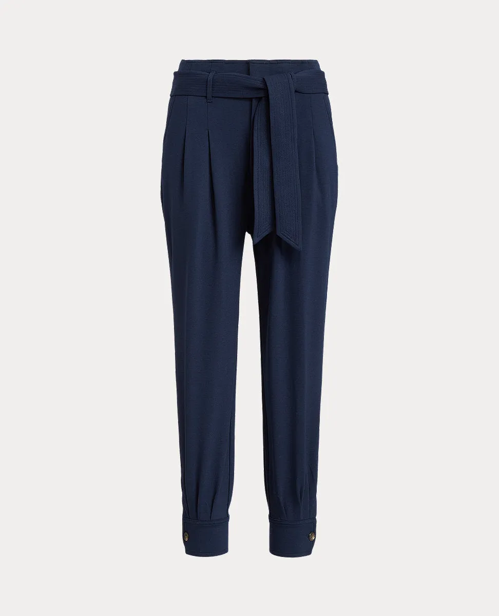 Pleated Ponte Pant In Navy