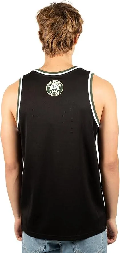 Ultra Game NBA Official Men’s Super Soft Sleeveless Tank Top Muscle T-Shirt - Unisex, Milwaukee Bucks, Black|Milwaukee Bucks