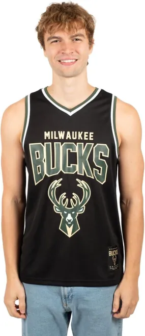 Ultra Game NBA Official Men’s Super Soft Sleeveless Tank Top Muscle T-Shirt - Unisex, Milwaukee Bucks, Black|Milwaukee Bucks