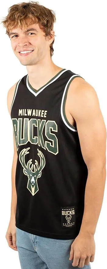 Ultra Game NBA Official Men’s Super Soft Sleeveless Tank Top Muscle T-Shirt - Unisex, Milwaukee Bucks, Black|Milwaukee Bucks